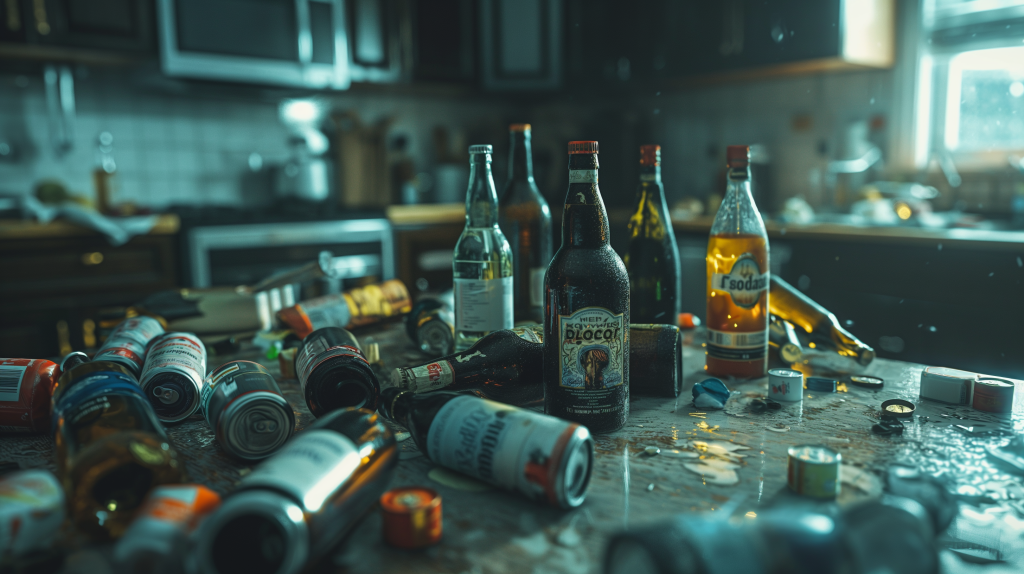 alcohol party in kitchen