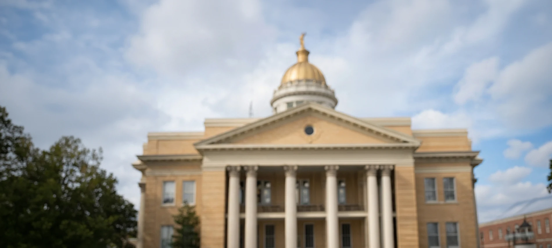 slightly out of focus court house